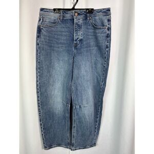 Scotch & Soda Free Spirit Blue Solid Denim Jeans High Rise Straight Leg 12/31